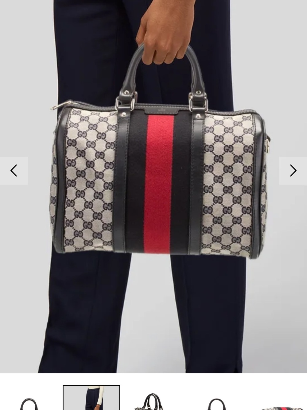 Gucci- Vintage GG Canvas Boston Medium - Picture 3 of 5